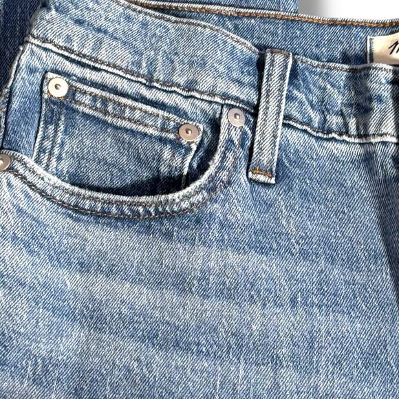 Madewell Mid-Rise Perfect Vintage Straight Jeans Raw Hem Size 28 Medium Wash - Picture 5 of 9